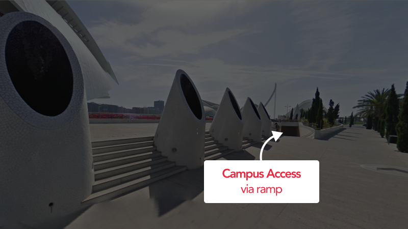 Campus access via ramp