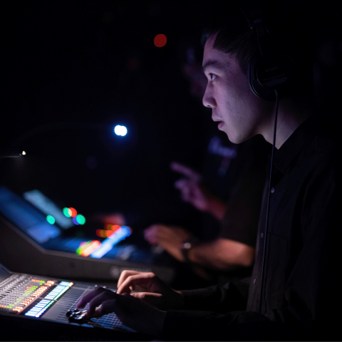 LMPD student at audio console