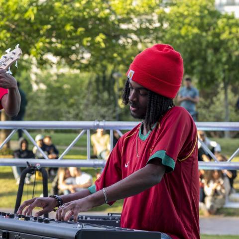 Students perform at Un Lago de Conciertos in the City of Arts and Sciences