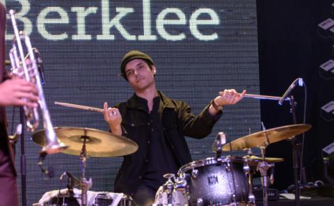 Percussionist at one of the multiple performance opportunities offered during the academic year.