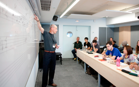 Learning in a Berklee Valencia classroom