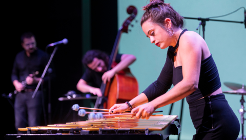 Students perform at the Museu de les Ciències