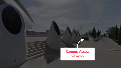 Campus access via ramp
