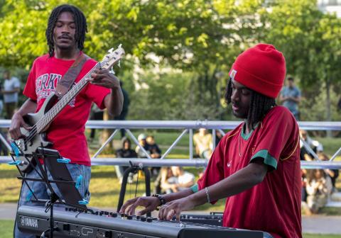 Students perform at Un Lago de Conciertos in the City of Arts and Sciences